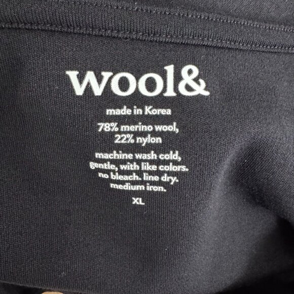 Wool& Dress Womens XL Black Merino Wool Nylon Long Sleeve Solid DR-1811 - Picture 7 of 7